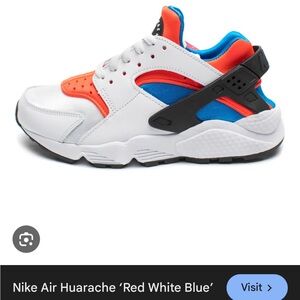 Nike Huarache Red, White, and Silver Sneakers